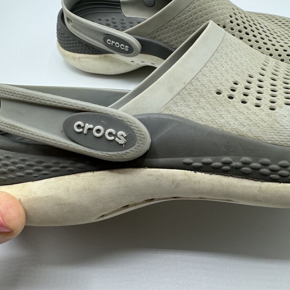 Crocs LiteRide 360 Clogs Slip On Unisex Shoes Gray Cream Womens 10 - Picture 8 of 9